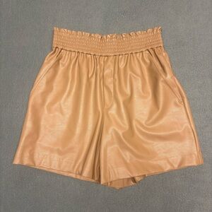 A.L.C. Kaleb High Rise Vegan Leather Mini Shorts  Sz XS